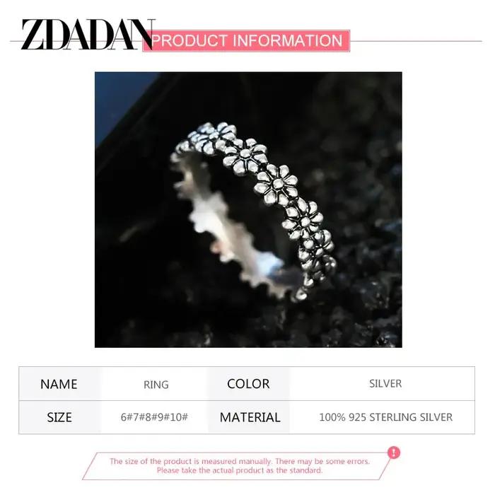 ZDADAN 925 en argent Sterling nouveauté bague marguerite pour les femmes mode bijoux de mariage