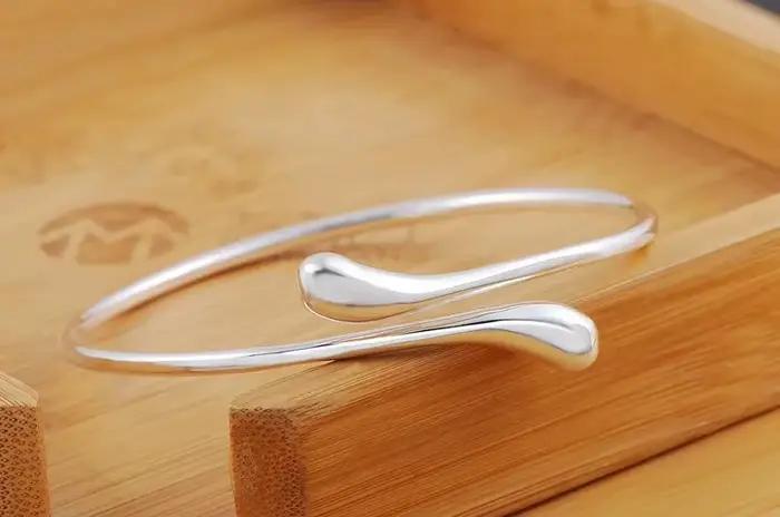 Bracelet en argent Sterling 925 pour femmes avec gouttelettes d'eau fines pour parties et occasions spéciales