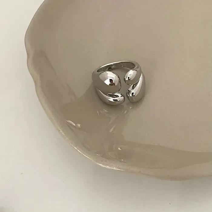 Bague dôme épaisse plaquée or et argent pour hommes et femmes