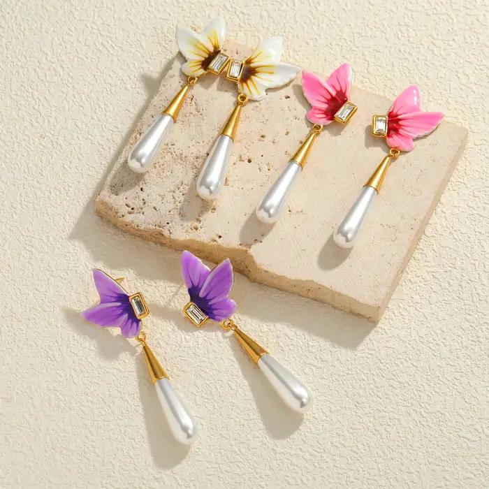 Atoztide – boucles d'oreilles longues en coquille d'ormeau pour femmes