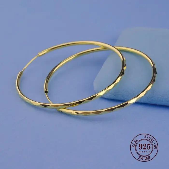 Boucles d'oreilles créoles plaquées or 18 carats pour femmes