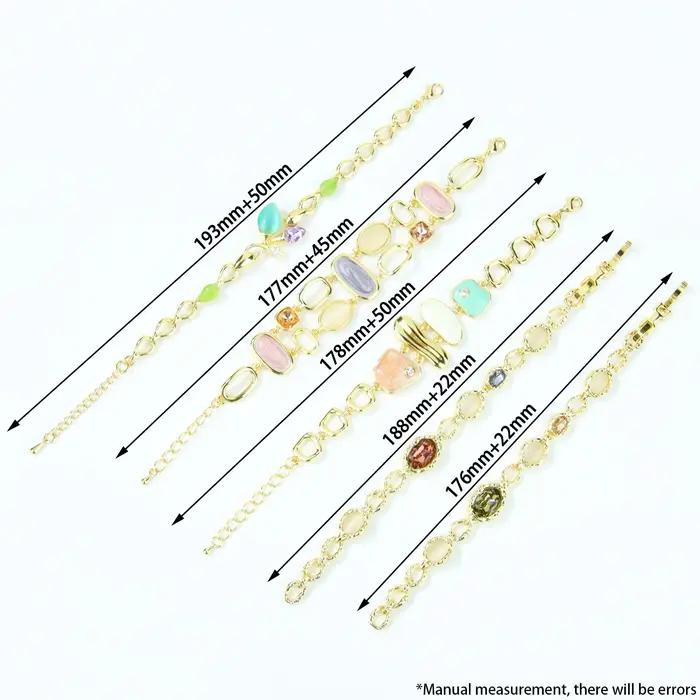 Bracelet en or cristal coloré pour femmes italiennes