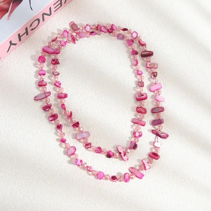 Collier long en coquillages naturels pour femme