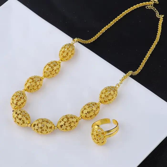 Ensemble collier et boucles d'oreilles de luxe pour femmes, cadeau de fête de mariage, bijoux élégants, accessoires pour femmes
