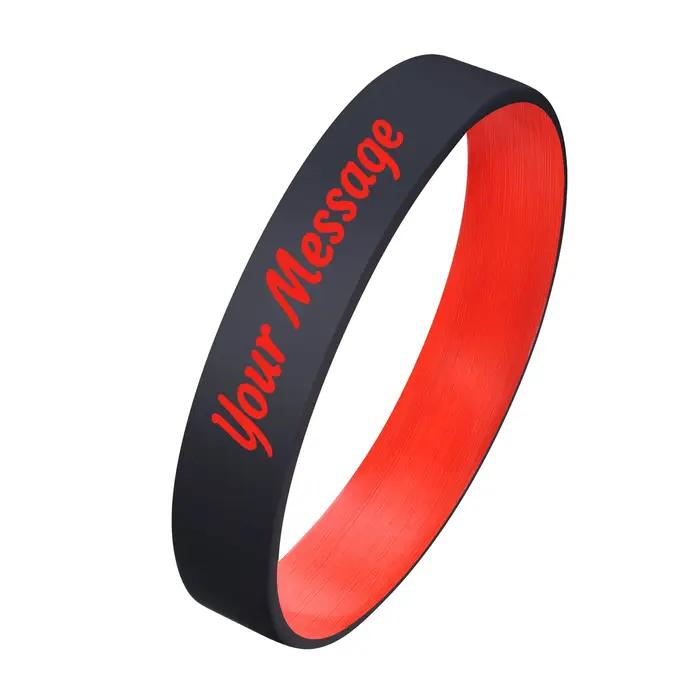Bracelet d'identification personnalisé en silicone et alliage de cuivre pour femme avec fermoir de sécurité
