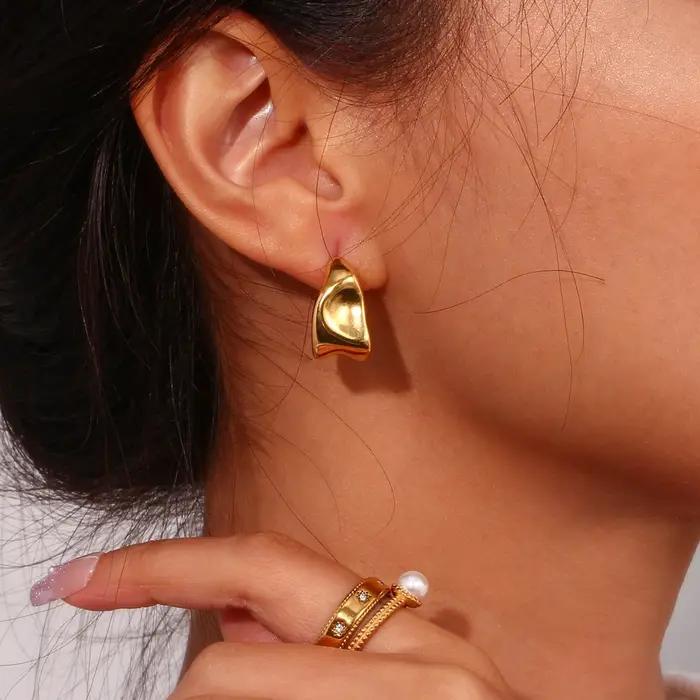 E.B.belle – boucles d'oreilles créoles en acier inoxydable pour femmes