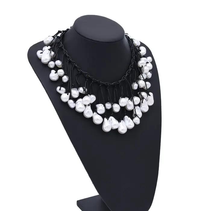 Collier de luxe en Imitation de perles baroques pour femmes