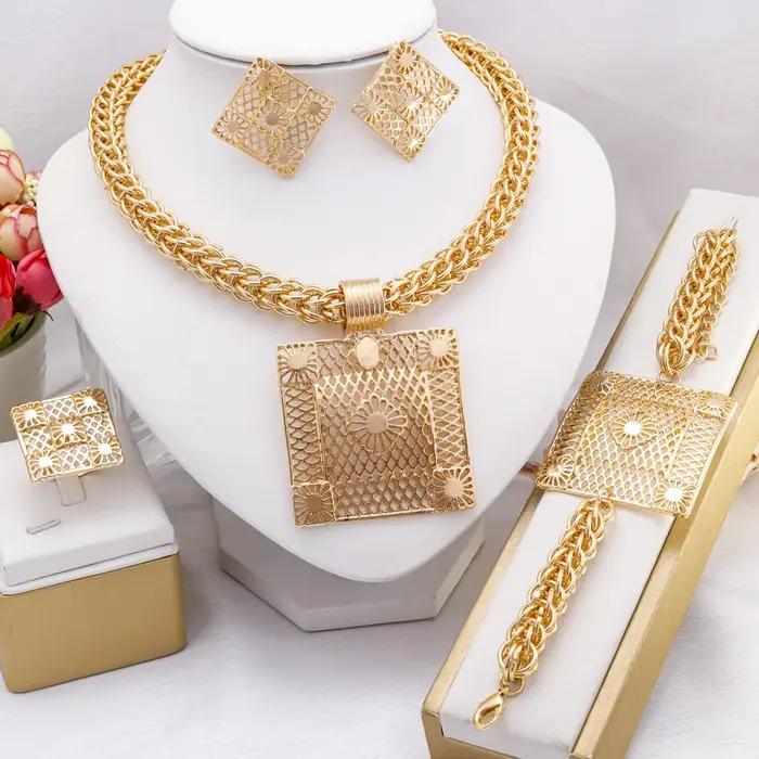 Ensemble de bijoux plaqués or 18 carats pour femmes africaines