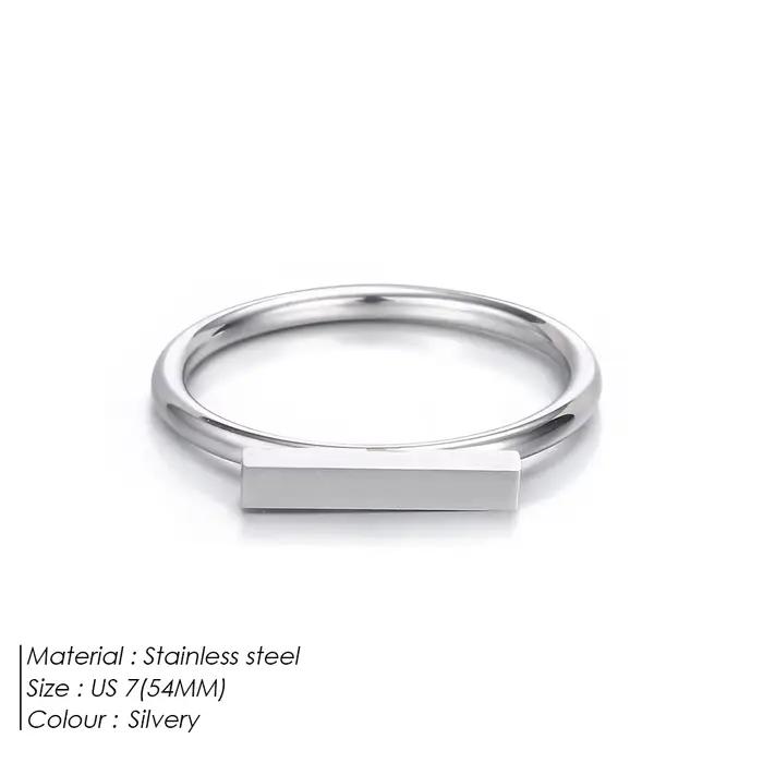 E-Manco – bague de fiançailles minimaliste avec lettres personnalisées, pour amoureux éternels, bagu