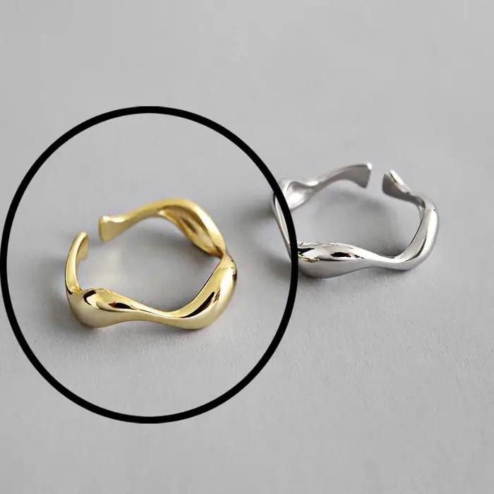 Bagues en argent Sterling 925 pour femmes, ajourées, couleur or, tempérament, personnalité, mode fém
