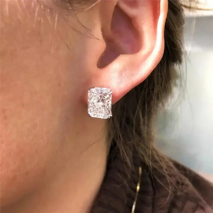 CAOSHI élégant Simple boucles d'oreilles pour les femmes à la mode Style moderne éblouissant zircone