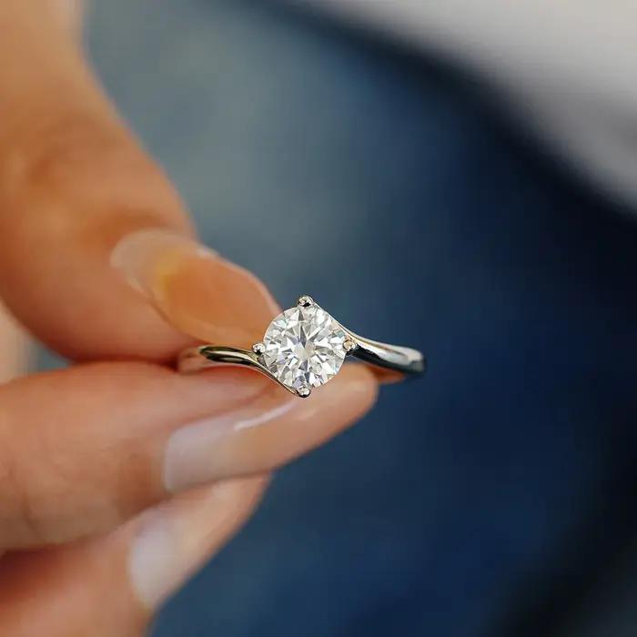 Belle alliance de mariage en platine massif PT950