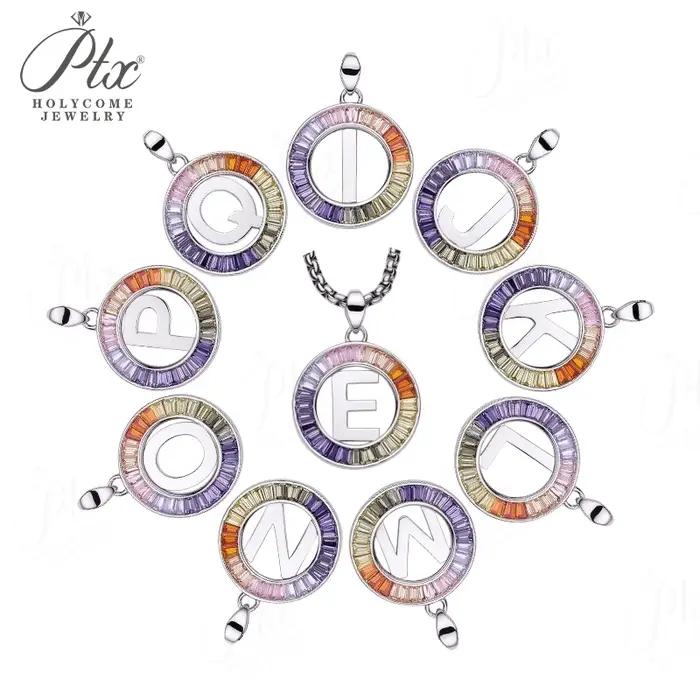 Collier pendentif 26 lettres plaqué argent 925