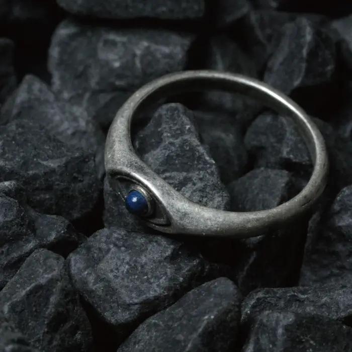 Bague en argent Lapis Lazumovies unisexe, style ethnique simple, œil de cheval, bleu pointu, vintage, tendance, fête, banquet, bijoux, cadeau