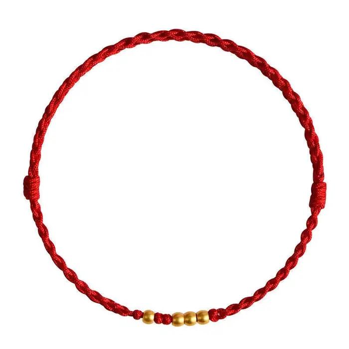 Bracelet porte-bonheur en corde rouge pour amoureux