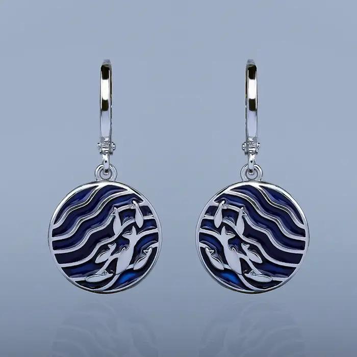 Boucles d'oreilles rondes géométriques irrégulières pour femmes, bijoux de fête en émail faits à la