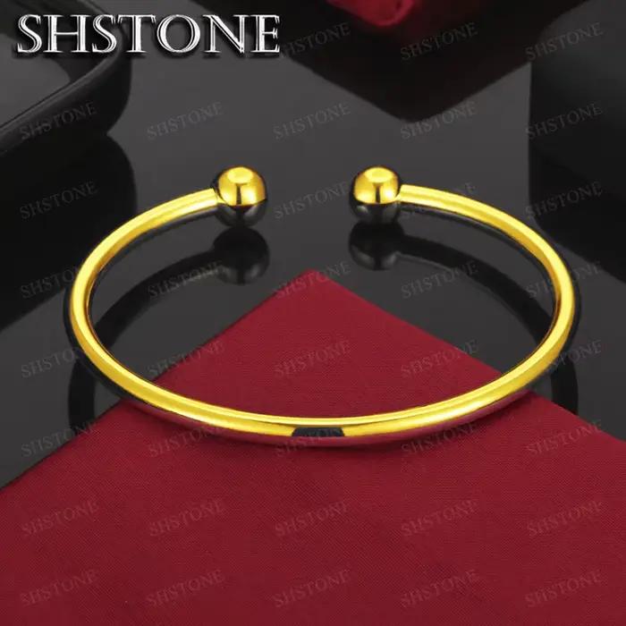 Bracelets à double perle en or 18 carats pour femme et homme, bijoux classiques pour mariage, fiançailles et anniversaires