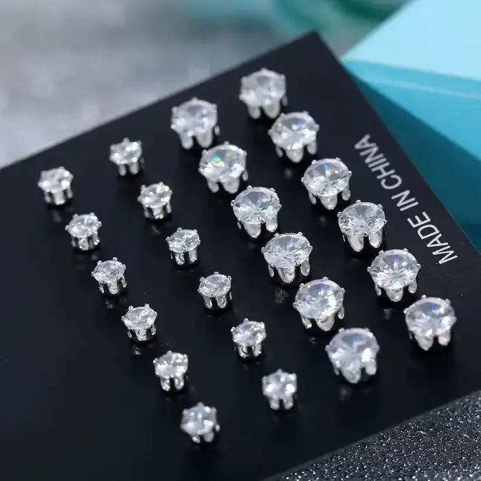 Boucles d'oreilles en zircon brillant pour femmes et hommes occasions spéciales partys mariages anniversaires voyages quotidien elegant chic geometric design