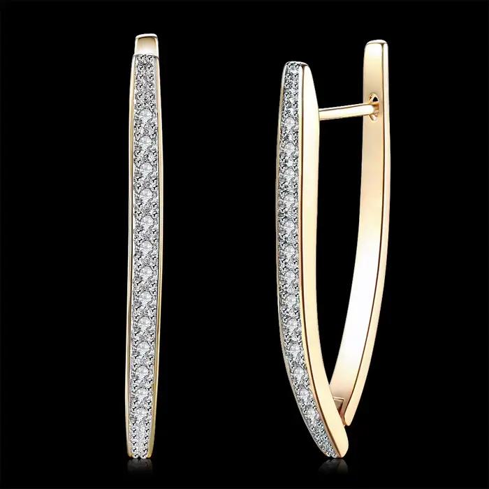 Boucles d'oreilles couleur or pour femmes, décoration de mariage, Design délicat, bijoux en cristal autrichien, cadeau de luxe, 4 couleurs, nouvelle collection