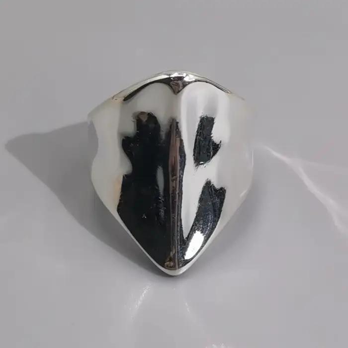 Bague géométrique rétro Punk métallique or argent, accessoires de Couple, cadeau d'anniversaire, nou
