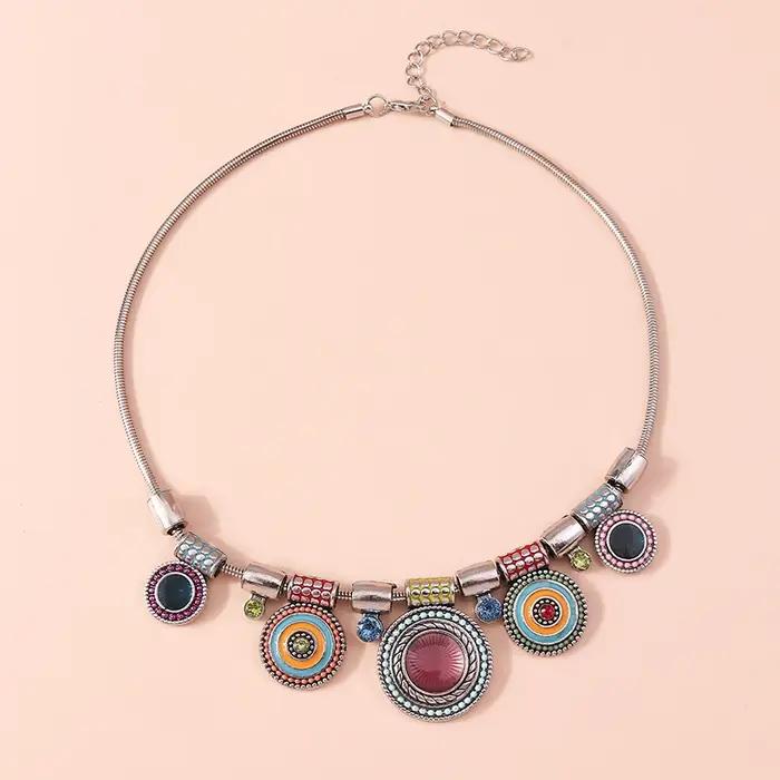 Aihua mode bohème Collier ras du cou Vintage ethnique népal déclaration Maxi