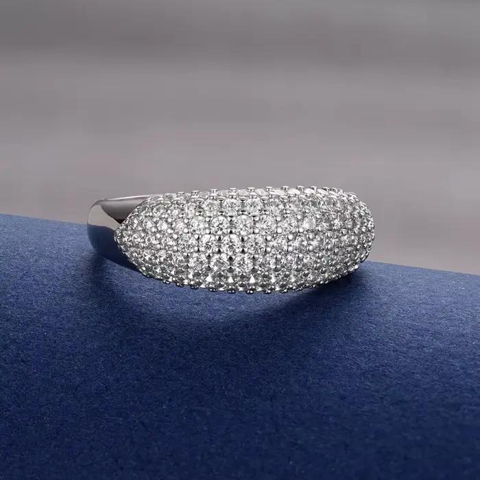 Rrjzz – bague d'éternité Vintage plaquée or 14 carats, coupe ronde, imitation diamant pavé, pour femmes et hommes, bijoux de fête quotidiens, cadeaux