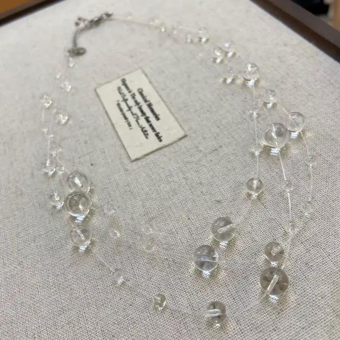 Collier Goutte de Rosée du Matin au Design Unique, Fait Main, Perles de Cristal Transparentes, Chaîne de Clavicule Tendance et Originale
