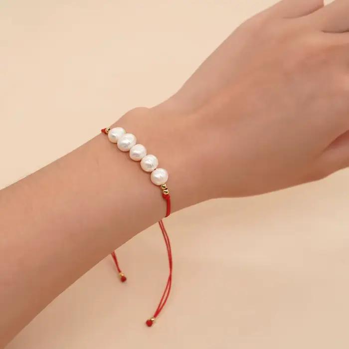 Bracelet bohème en perles d'eau douce baroques empilables fait à la main pour femmes et filles occasions spéciales
