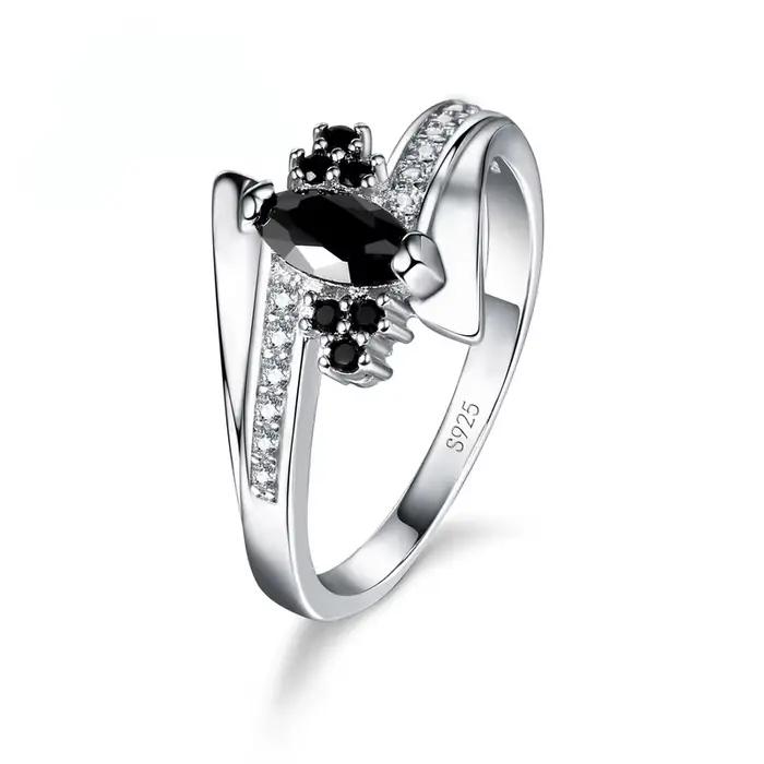 Bague de fiançailles couleur argent Sterling 925, bijoux à la mode, Style classique, réglage de grif