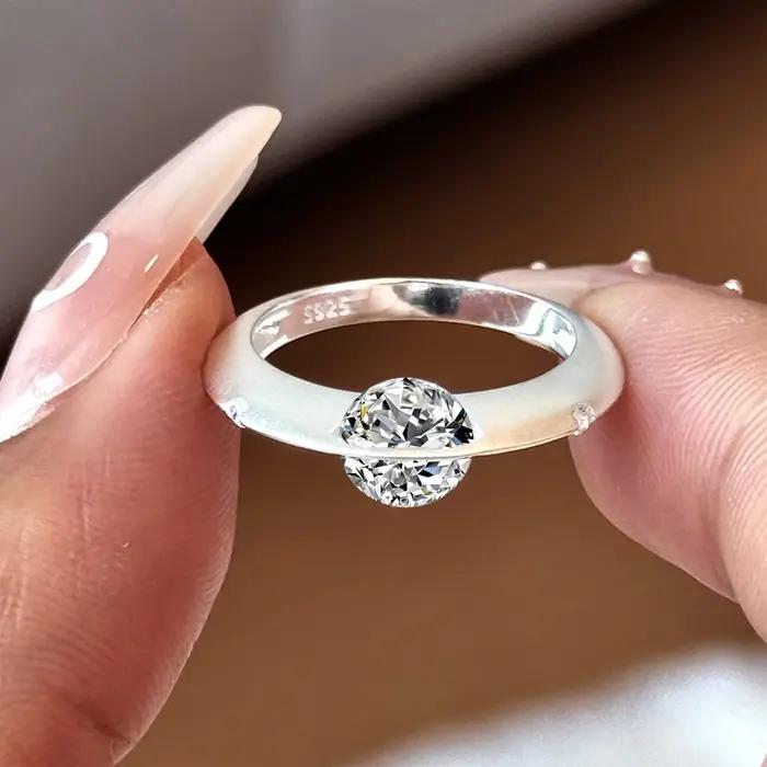 Bague de mariage Moissanite 1 carat pour femmes