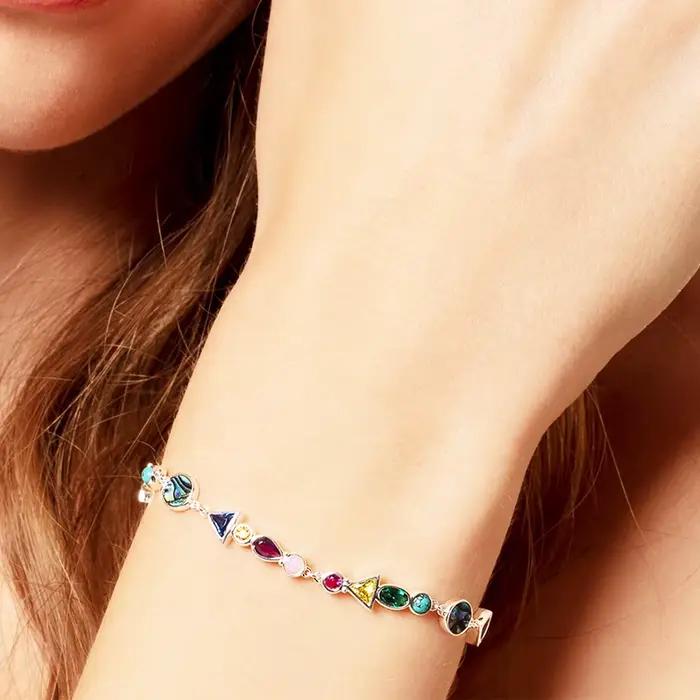 Paradise Journey – Bracelets à maillons colorés en argent Sterling 925
