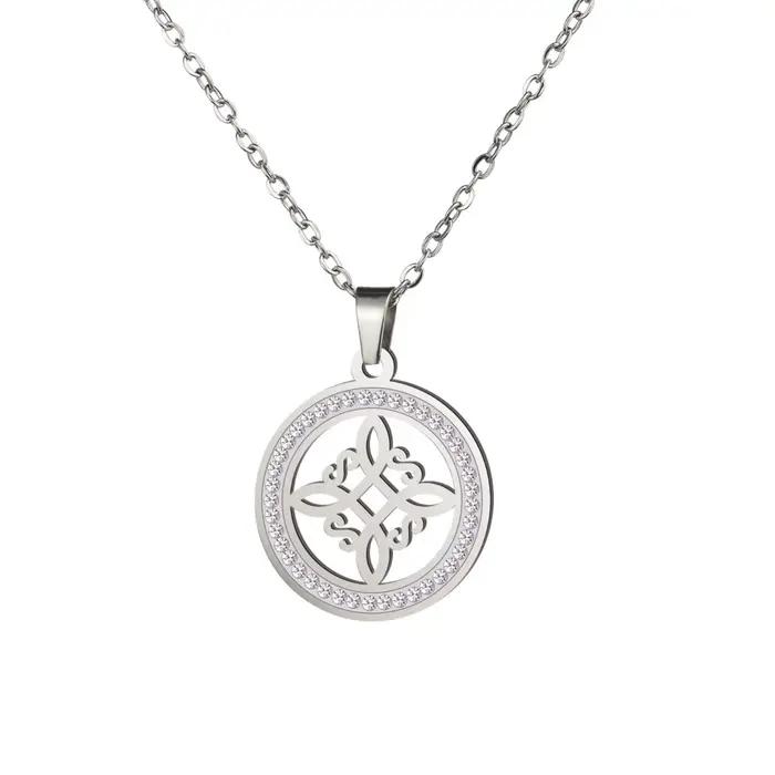 Collier pendentif nœud de sorcière pour femmes et hommes, amulette en acier inoxydable, bijoux cadea