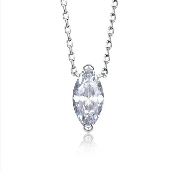 Lnkry – collier Moissanite taille Marquise pour femmes