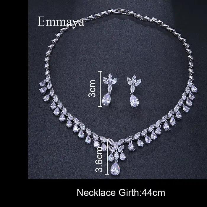 Emmaya – collier et boucles d'oreilles scintillantes en Zircon cubique