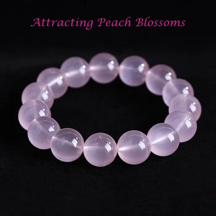 Bracelet à quartz rose gelée 7A – Attirer l'amour et la romance, cadeau parfait pour les couples uni