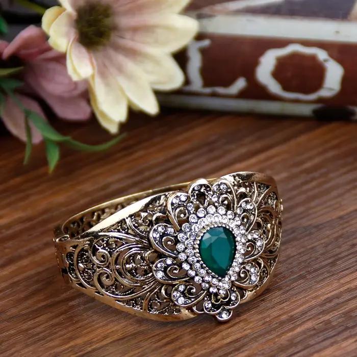 Sunspicems Vintage indien Bracelet Bijoux turc fleur Bracelet arabe femmes Bracelet rétro couleur or bohême mariée Bijoux de mariage