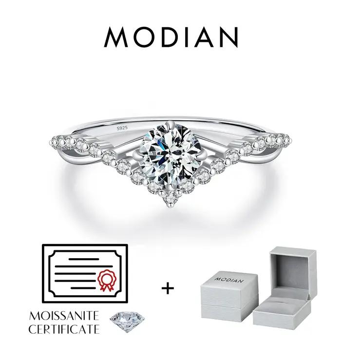 MODIAN couronne D couleur Moissanite bague délicate laboratoire diamant