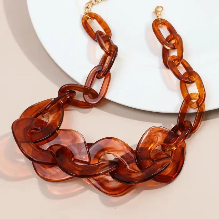 Collier ras du cou en acrylique Turquoise pour femmes et hommes