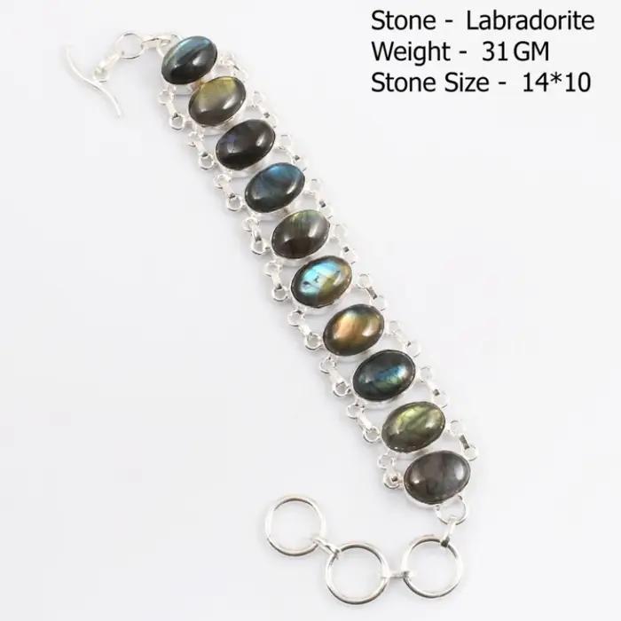 Bracelet en labradorite véritable, bijoux pour femmes, cadeau