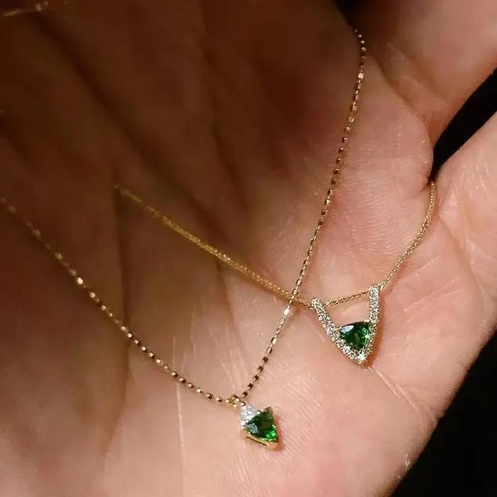 ANENJERY – collier avec pendentif Triangle en Zircon pour femmes
