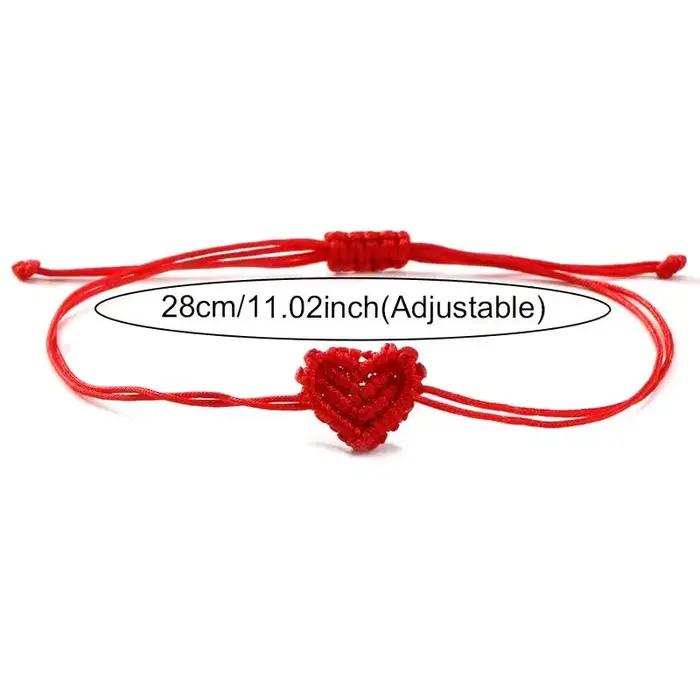 Bracelet en forme de cœur, style bohème, réglable, pour couple, bracelet d'amitié tressé, 1 pièce
