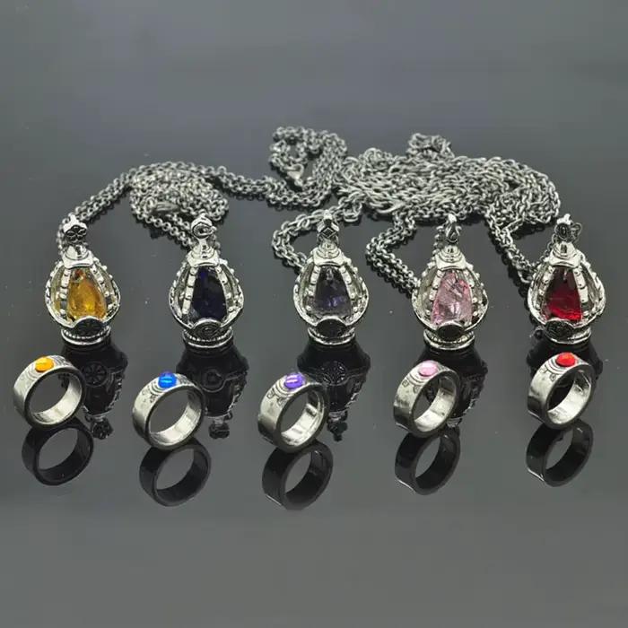 Ensemble de bijoux Magic Girl Anime collier et bague avec pendentif Soul Core pour femmes occasions spéciales