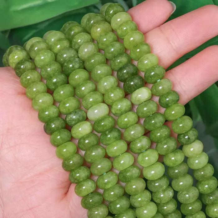 Perles d'olivine naturelles 5x8mm en forme abaque pour bijoux DIY bracelets et colliers pour femmes occasions spéciales cadeaux romantiques