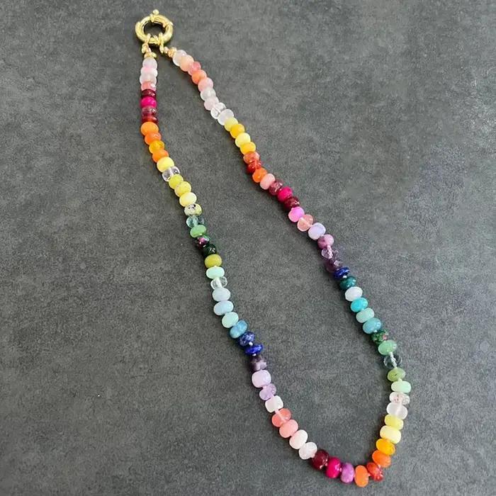Collier Long bohème arc-en-ciel