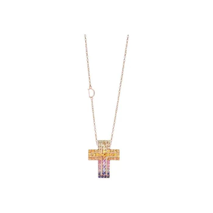 Collier croix tendance incrusté de diamants