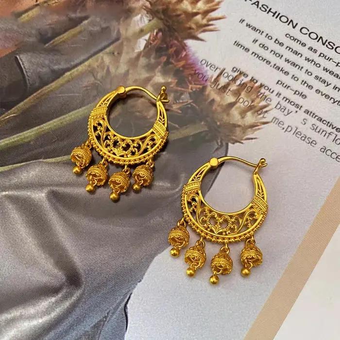 Boucles d'Oreilles Dorées Pour Femmes Style Bohème Classique Occasions Spéciales Engagement Mariage Anniversaire