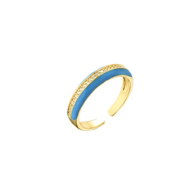 Bague mignonne en laiton plaqué or 18 carats pour femmes
