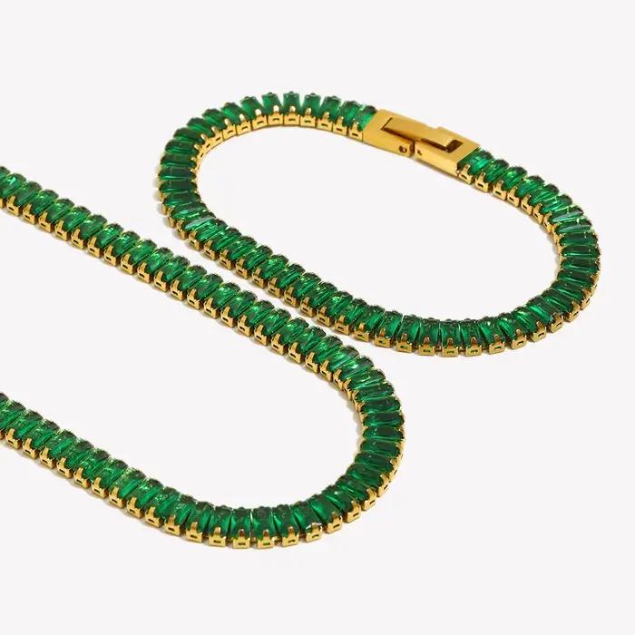 Ensemble de bijoux E.B.belle en acier inoxydable sertis de zircone cubique pour femmes occasions spéciales partys soirées noël cadeaux