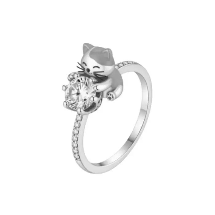 Bague en argent 925 en forme de coeur avec zirconium serti pour femme bijou élégant et raffiné pour offrir