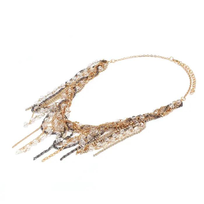 Colliers vintage bohèmes ZAA avec pampilles en cristal pour femmes